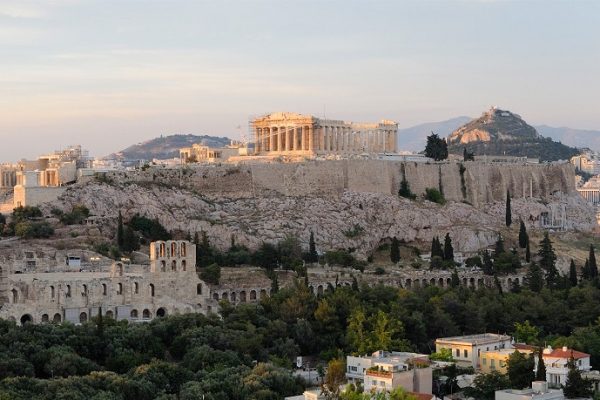 The Acropolis in Athens, Greece.